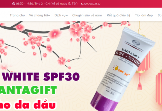 Thiết kế web mỹ phẩm santagift